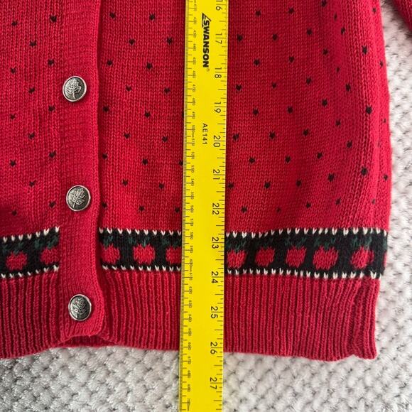 VTG Woolrich Sweater Womens M Red Button Front Autumn Teacher Fall Pumpkin - Picture 10 of 14
